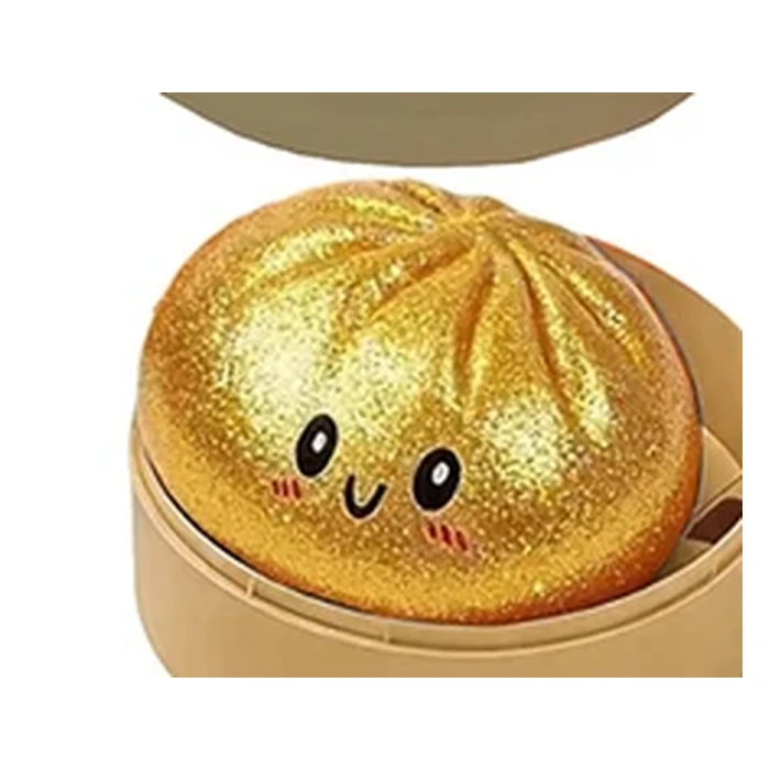 Bao doré pailleté, dans son panier vapeur